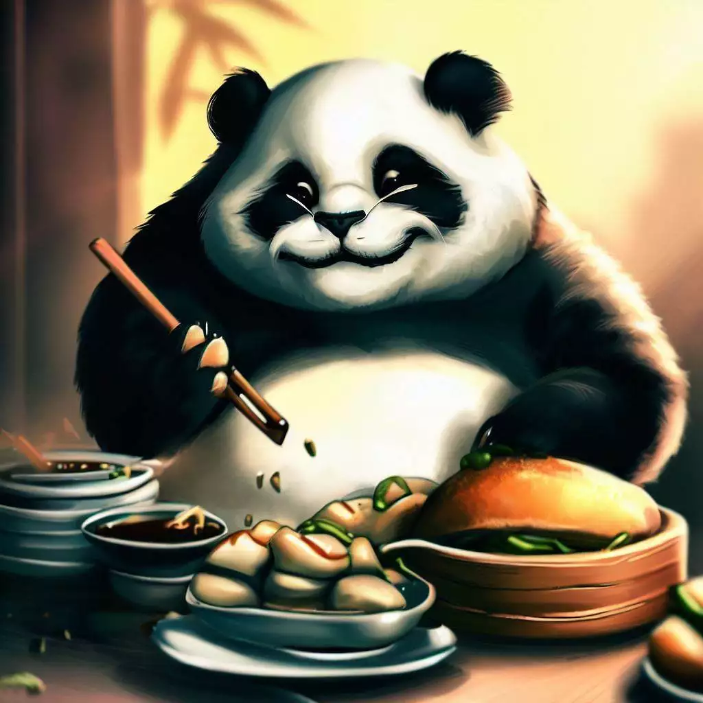 Panda Gourmand cuisinant ses Dim Sum