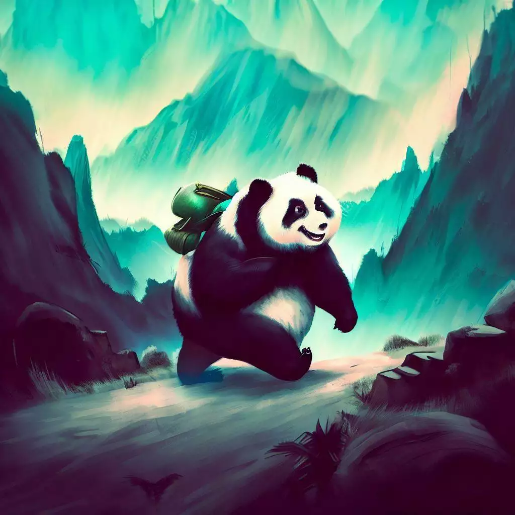 Panda Gourmand voyageant